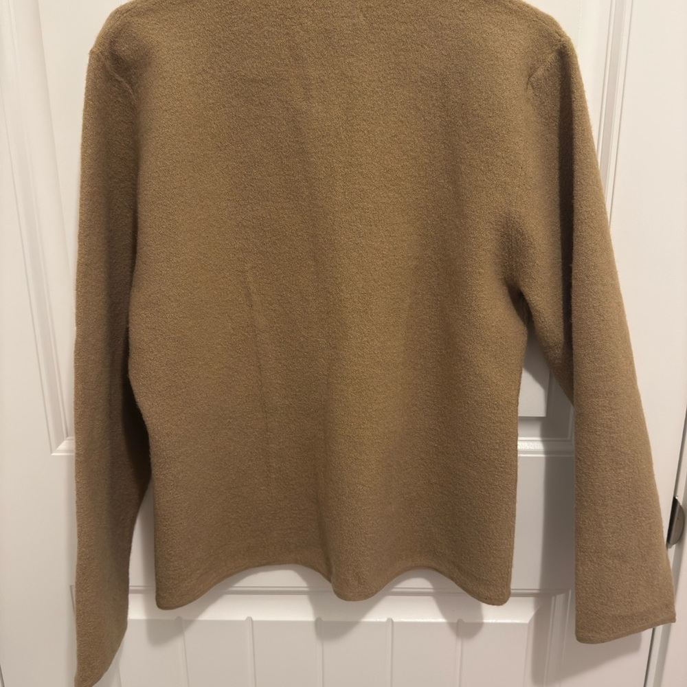 Bridgetown Collection Womens 100% Wool Full Zip‎ Sweater Camel Tan Size Med - Picture 2 of 5